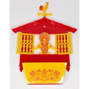 Soap Scrub Pad Bird Seed Holder 50's Kellogg Sunbeam Sunmaid Girl Plastic Vtg